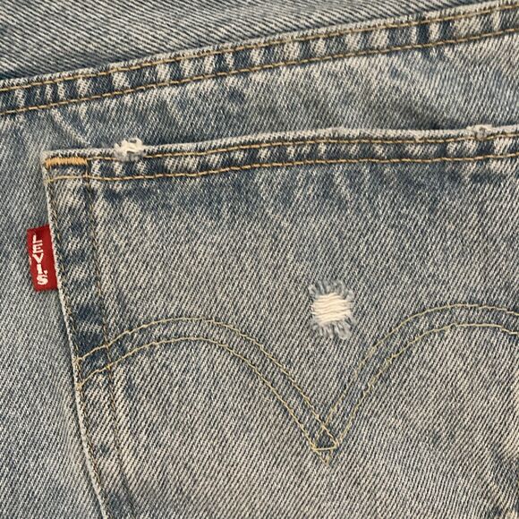 Levi's 501 Button Fly Cut Off Shorts Women's 27 Extreme Distress Bodycon Trashed - Picture 8 of 16